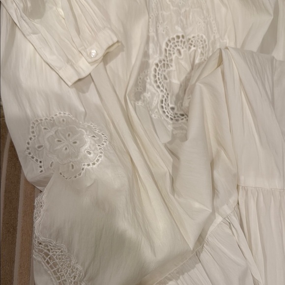 Johnny Was Cream Long Sleeve V-Neck Sundress - Picture 10 of 11